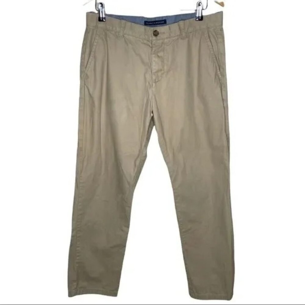 TOMMY HILFIGER MEN'S KHAKI TAN CHINO PANTS SIZE 32X30-EUC